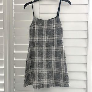 90s style mini dress in plaid print